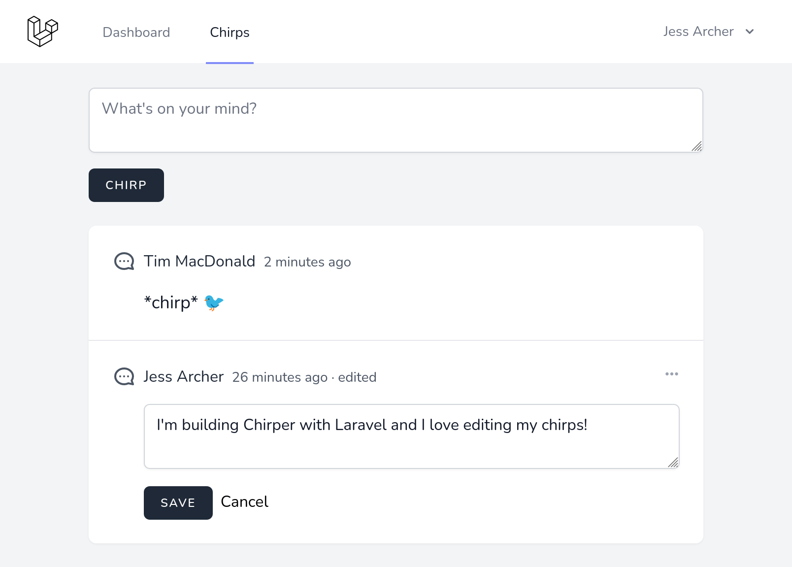 Sebuah chirp yang diedit