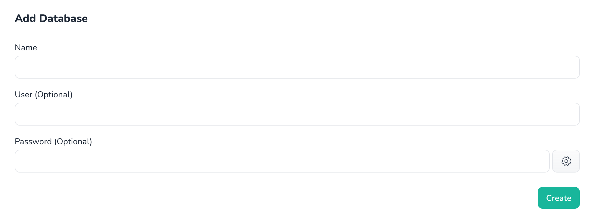 Tangkapan layar tambah database