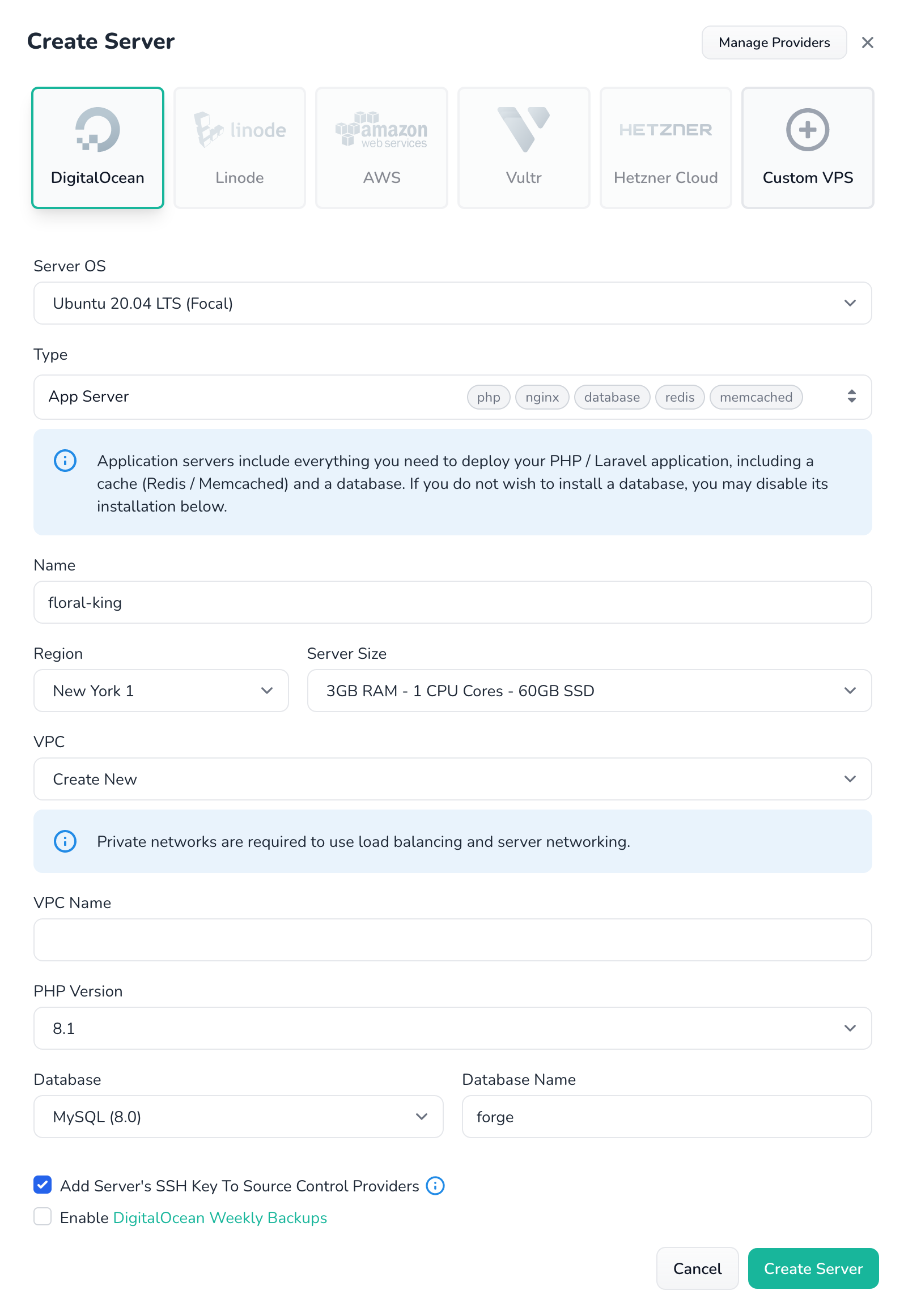 Tangkapan layar buat server
