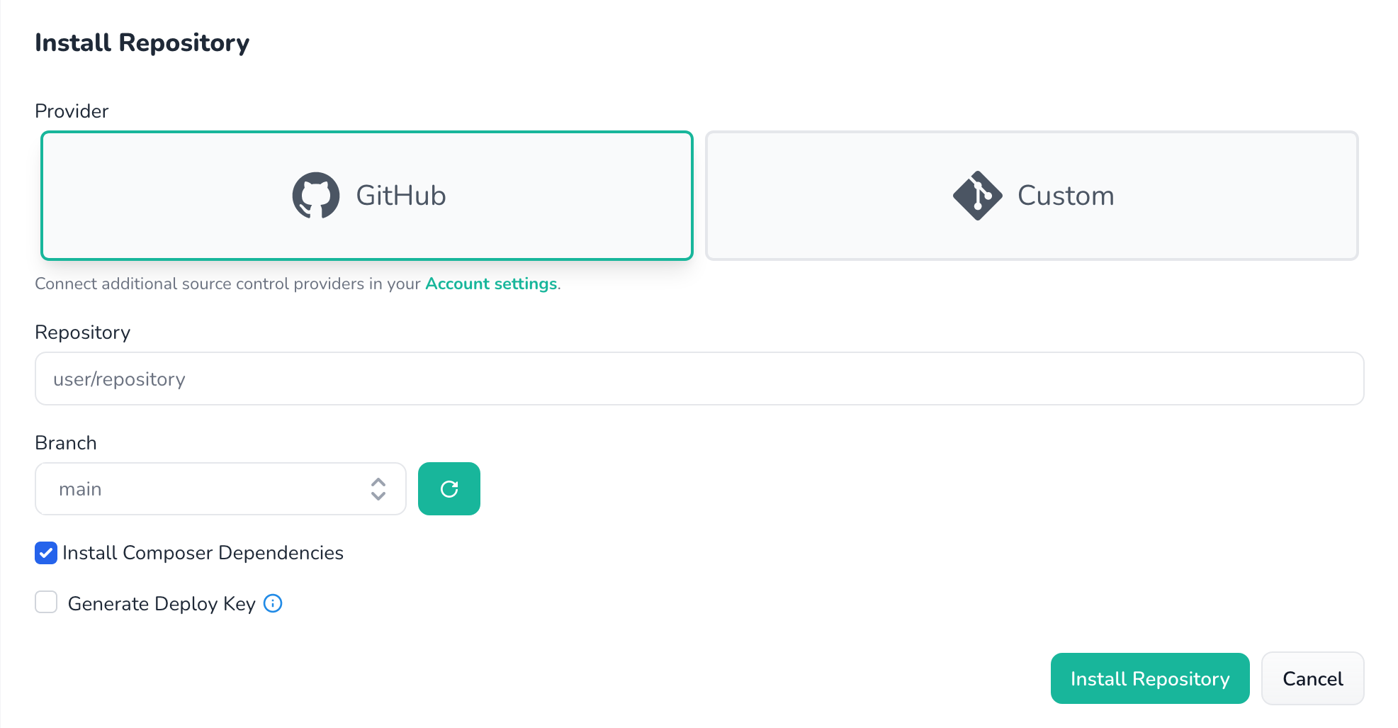 Tangkapan layar instal repositori